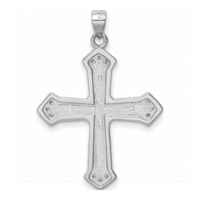 Sterling Silver Lab-Created Opal & CZ Cross Pendant – view 4