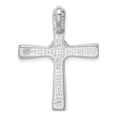 Sterling Silver Lab-Created Opal Cross Slide Pendant – view 4