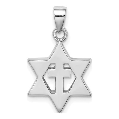 Sterling Silver Lab-Created Opal & CZ Star of David Pendant – view 4