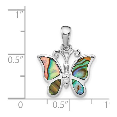 Sterling Silver Abalone Butterfly Pendant – view 4