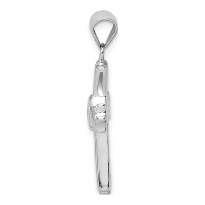 Sterling Silver Lab-Created Opal Cross Pendant – view 3