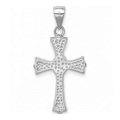 Sterling Silver Lab-Created Opal Cross Pendant – view 4