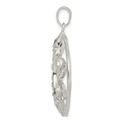 Sterling Silver Diamond-Cut Heart Pendant – view 3