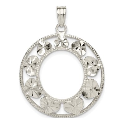 Sterling Silver Diamond-Cut Heart Pendant