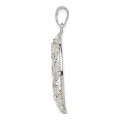 Sterling Silver Diamond-Cut Flower Pendant – view 3