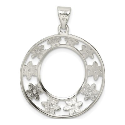 Sterling Silver Diamond-Cut Flower Pendant – view 4