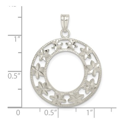 Sterling Silver Diamond-Cut Flower Pendant – view 5