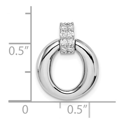 Sterling Silver CZ Round Pendant – view 5