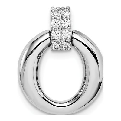 Sterling Silver CZ Round Pendant