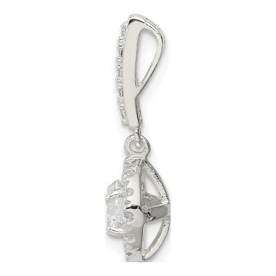 Sterling Silver CZ Halo Dangle Pendant – view 3