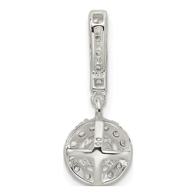 Sterling Silver CZ Halo Dangle Pendant – view 4