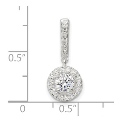 Sterling Silver CZ Halo Dangle Pendant – view 5