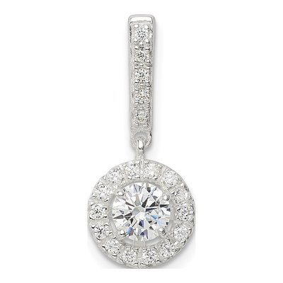 Sterling Silver CZ Halo Dangle Pendant