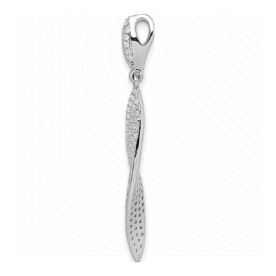 Sterling Silver CZ Leaf Pendant – view 3