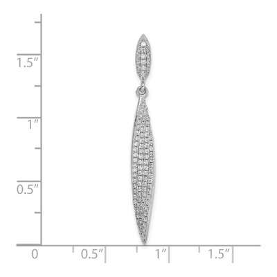 Sterling Silver CZ Leaf Pendant – view 5