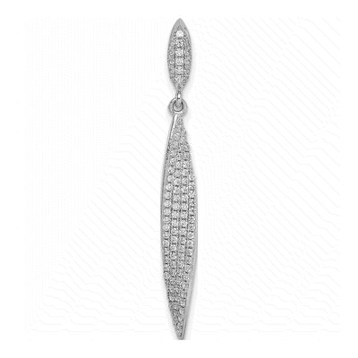 Sterling Silver CZ Leaf Pendant