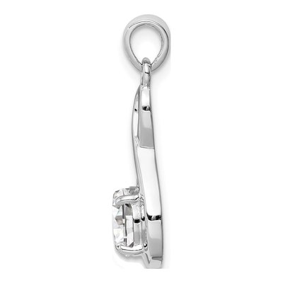 Sterling Silver CZ Teardrop Pendant – view 3