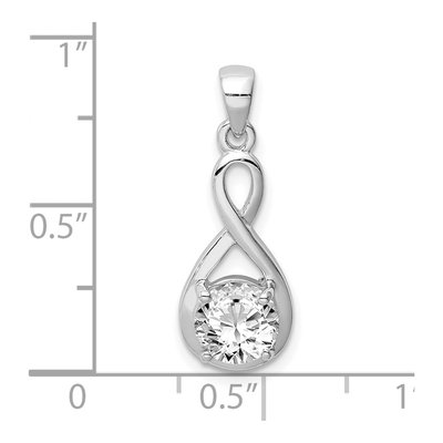 Sterling Silver CZ Teardrop Pendant – view 5