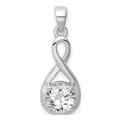 Sterling Silver CZ Teardrop Pendant