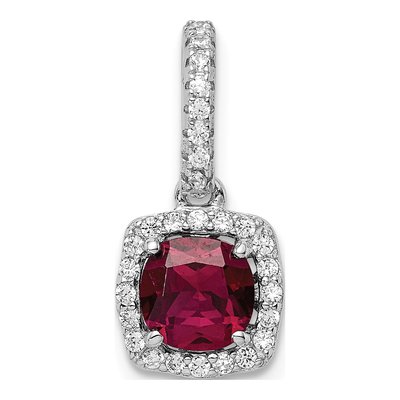 Sterling Silver CZ Corundum Pendant