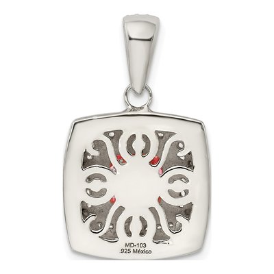 Sterling Silver CZ Square Pendant – view 5