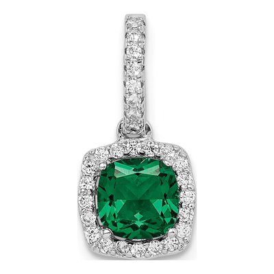 Sterling Silver CZ Slide Pendant