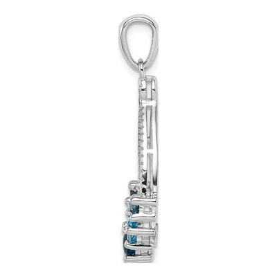 Sterling Silver London Blue Topaz & Swiss Blue Topaz Rhod-Plat LB Pendant – view 2