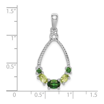 Sterling Silver Peridot Chrome Diopside Pendant – view 5