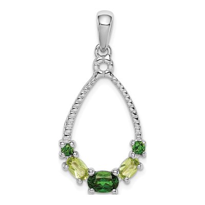 Sterling Silver Peridot Chrome Diopside Pendant