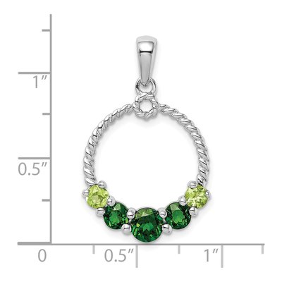 Sterling Silver Peridot Chrome Diopside Pendant – view 5