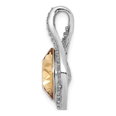 Sterling Silver Crystal Teardrop Pendant – view 3