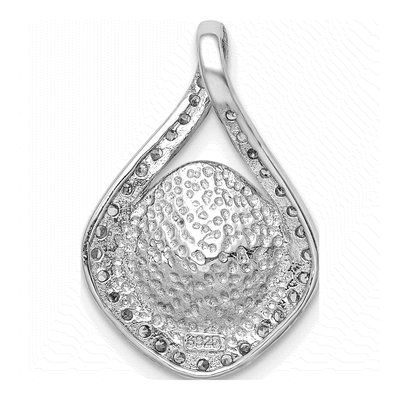 Sterling Silver Crystal Teardrop Pendant – view 4