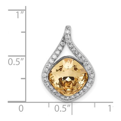Sterling Silver Crystal Teardrop Pendant – view 5