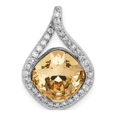 Sterling Silver Crystal Teardrop Pendant