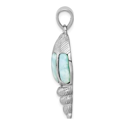 Sterling Silver Larimar Shell Pendant – view 3