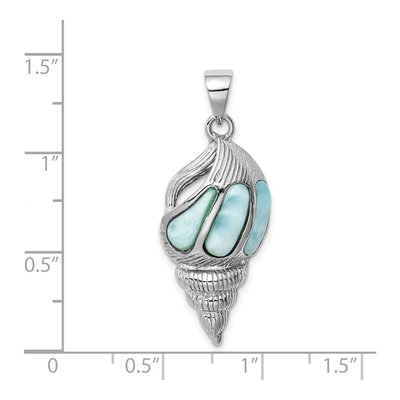 Sterling Silver Larimar Shell Pendant – view 5