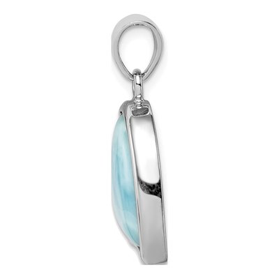 Sterling Silver Larimar Heart Pendant – view 3