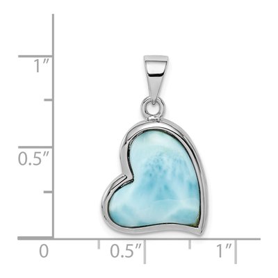 Sterling Silver Larimar Heart Pendant – view 5