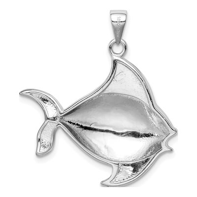 Sterling Silver Lab-Created Opal Fish Pendant – view 4