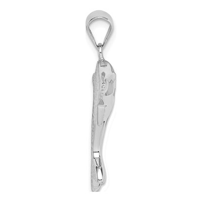 Sterling Silver Lab-Created Opal Dolphin Pendant – view 3