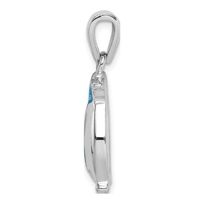 Sterling Silver Lab-Created Opal Penguin Pendant – view 3