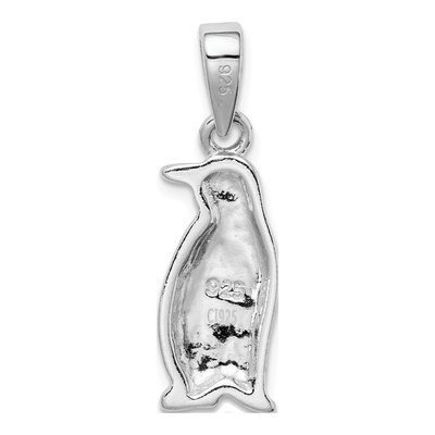 Sterling Silver Lab-Created Opal Penguin Pendant – view 4