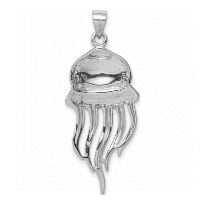 Sterling Silver Lab-Created Opal Jellyfish Pendant – view 4