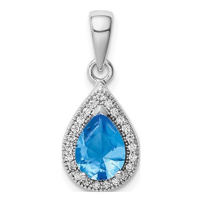 Sterling Silver CZ December Pendant
