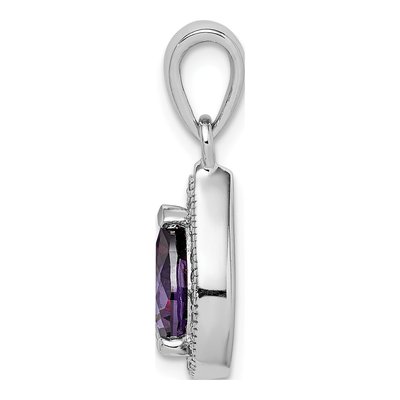 Sterling Silver CZ February Birthstone Pendant – view 3