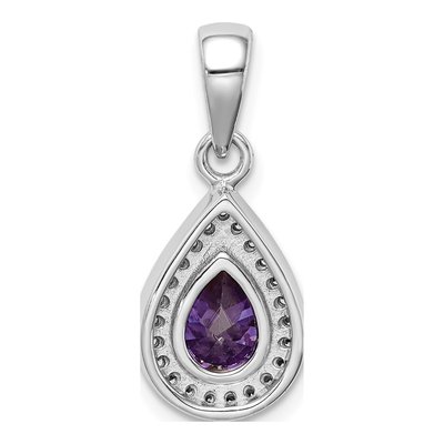 Sterling Silver CZ February Birthstone Pendant – view 4
