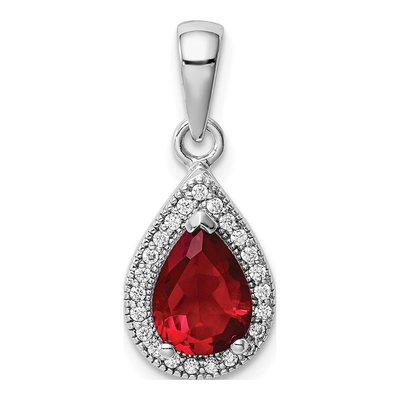 Sterling Silver CZ January Birthstone Pendant