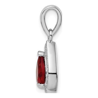 Sterling Silver CZ July Birthstone Pendant – view 3