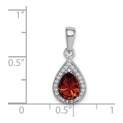Sterling Silver CZ July Birthstone Pendant – view 4