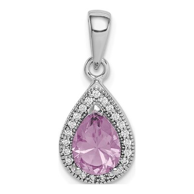 Sterling Silver CZ June Birthstone Pendant